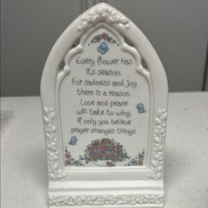 Precious Moments Floral Prayer Plaque - White